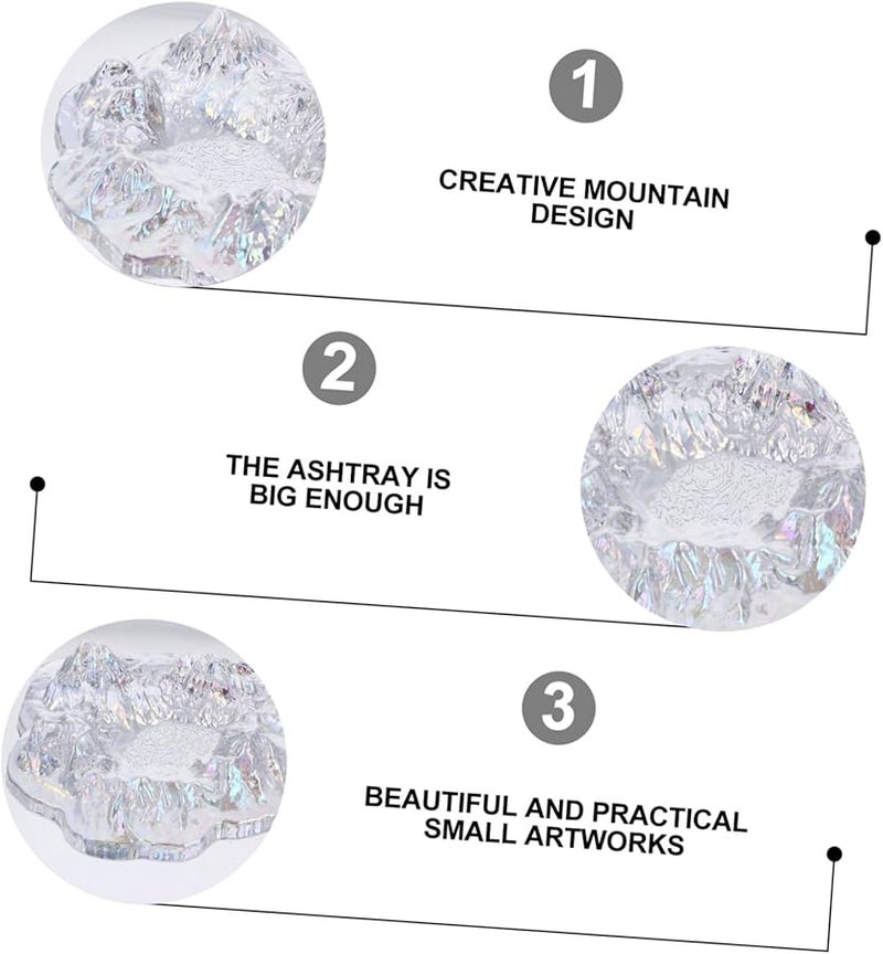 منفضة سجائر زجاجية على شكل جبل حاوية سطح المكتب للسجائر ديكور المنزل والمكتب - Image 2